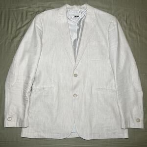 Joseph Abboud Mens Size XL Blazer Sport Coat Linen Blend Elbow Patches **READ**